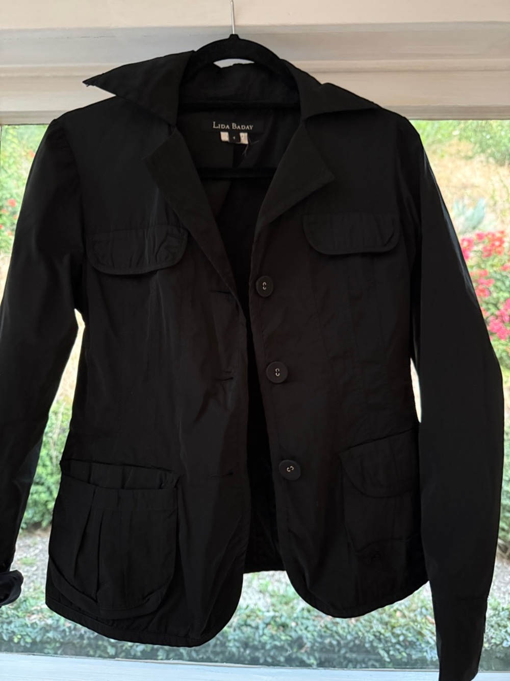 Lida Baday Black Button Front Blazer